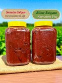 Domates Salçası 5kg + Biber Salçası 5kg Kaynatma
